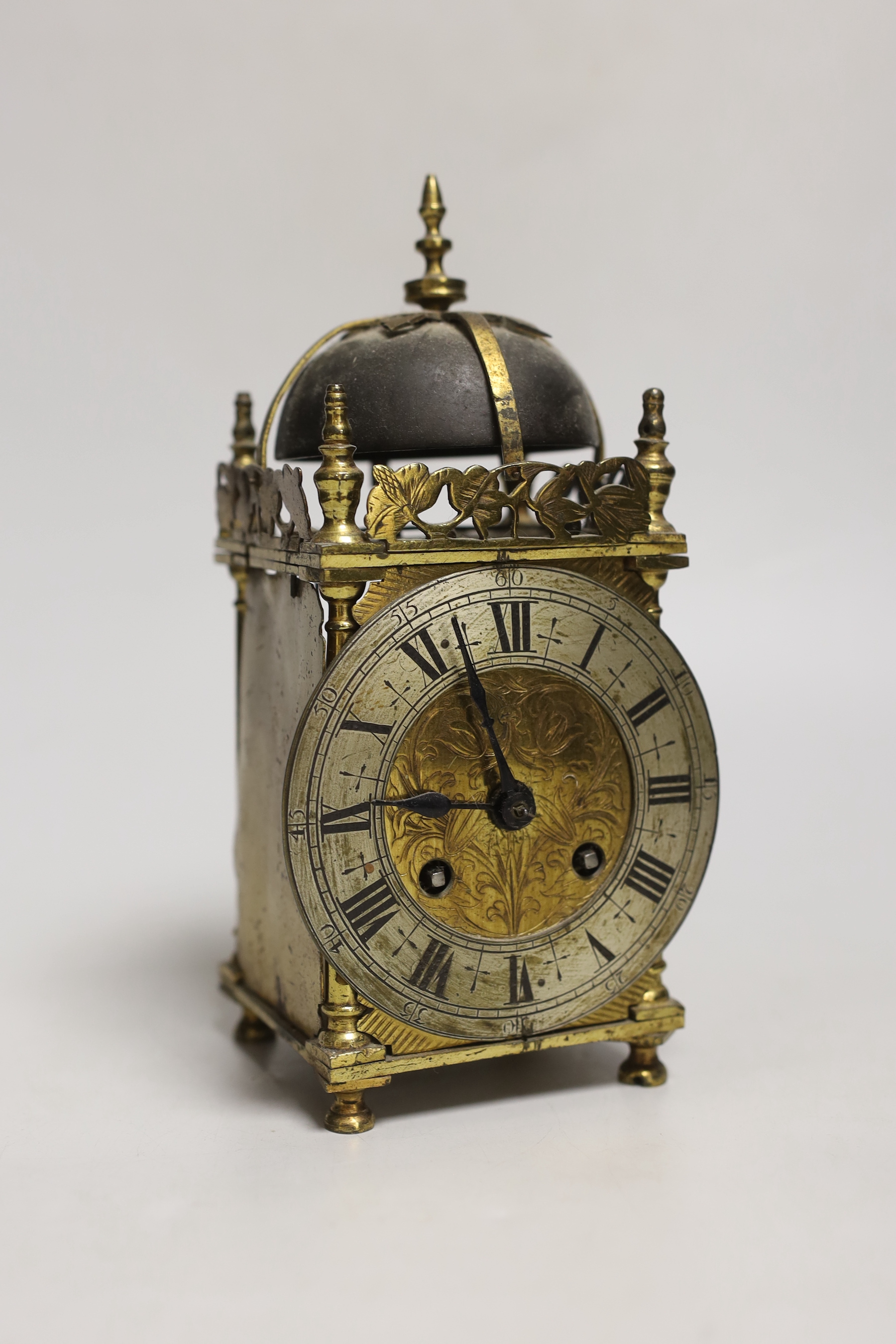 An early 20th century lantern style mantel timepiece, 21cm